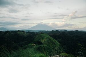 aerial photography of a mountain